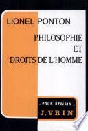 Philosophie et droits de l'homme de Kant à Lévinas