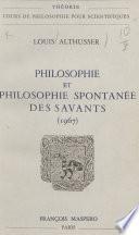 Philosophie et philosophie spontanée des savants