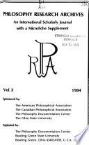 Philosophy Research Archives