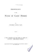 Phonology of the patois of Cachy (Somme)