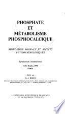 Phosphate et métabolisme phosphocalcique