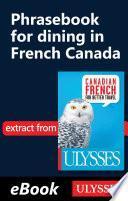 Phrasebook for dining in French Canada