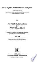 Phytosociologie et pastoralisme