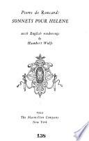 Pierre de Ronsard: Sonnets pour Helene