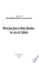Pierre Jean Jouve et Henry Bauchau
