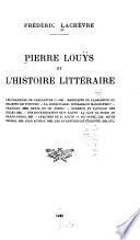 Pierre Louÿs et l'histoire littéraire ...
