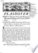 Plaidoyer pour Sr Pierre-Virgine Reverdy Marchand Fabriquant à Lyon, Défendeur : contre Gabriel Forobert et Jeanne-Marie Dalin sa femme ; et encore contre Pierre Métra, Demandeurs... (signé Gaîet de Lancin, Avocat)