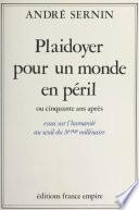 Plaidoyer pour un monde en péril