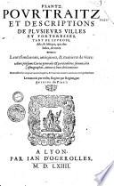 Plantz, pourtraitz et descriptions de plusieurs villes et forteresses, tant de l'Europe, Asie, et Afrique, que des Indes, et terres neuues