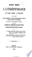 Plein droit à l'indépendance et plein droit à l'égalité