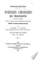 Poésies choisies des troubadours du Xe au XVe siècle