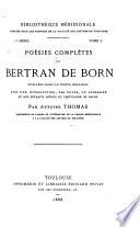 Poésies complètes de Bertran de Born