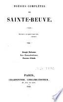 Poésies complètes. Joseph Delorme. Les Consolations. Pensées d'août