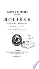 Poésies diverses attribuées à Molière ou pouvant lui être attribuées