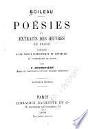 ... Poésies et extraits des oeuvres en prose
