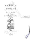 Poésies et oeuvres morales de Leopardi
