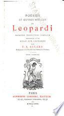 Poésies et oeuvres morales de Leopardi