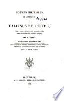 Poésies militaires de l'antiquité, ou Callinus et Tyrtée