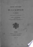 Poésies populaires de la Kabylie du Jurjura. Texte kabyle et tr., par A. Hanoteau