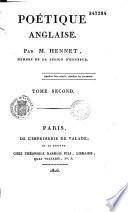Poétique anglaise, par M. Hennet