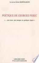 Poétique de Georges Perec