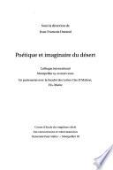 Poétique et imaginaire du désert