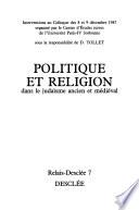 Politique et religion dans le judaïsme ancien et médiéval
