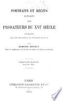 Portraits et récits extraits des prosateurs du XVIe siècle