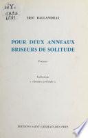 Pour deux anneaux briseurs de solitude
