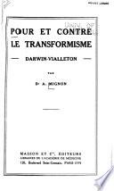 Pour et contre le transformisme