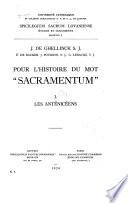 Pour l'histoire du mot Sacramentum.