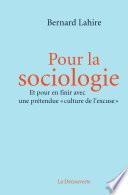Pour la sociologie