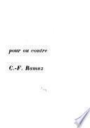 Pour ou contre C.-F. Ramuz, cahier de témoignages