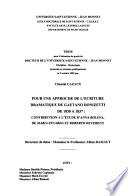 Pour une approche de l'écriture dramatique de Gaetano Donizetti de 1830 à 1837