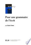 Pour une grammaire de l'écrit