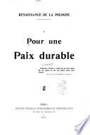 Pour une Paix durable