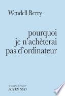 Pourquoi je n'achèterai pas d'ordinateur
