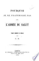 Pourquoi je ne fraternise pas avec l'Armée du Salut