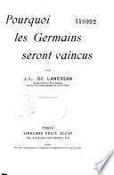 Pourquoi les Germains seront vaincus