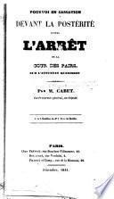 Pourvoi en cassation devant la postérité contre l'arrêt de la Cour des pairs
