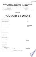 Pouvoir et droit en Afrique noire