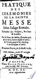 Pratique des cérémonies de la messe selon l'usage romain