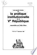 Pratique institutionnelle de la cinquième République