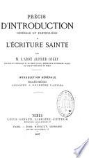 Précis d'introduction générale et particulière à l'Ecriture sainte