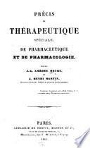 Précis de thérapeutique spéciale de pharmaceutique et de pharmacologie