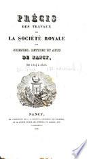 Précis des travaux de la Société royale des sciences, lettres et arts de Nancy