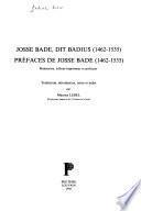Préfaces de Josse Bade, 1462-1535