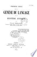 Premier essai sur la genèse du langage et le mystère antique