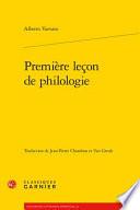Première leçon de philologie
