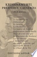 Premières causeries 1911-1931